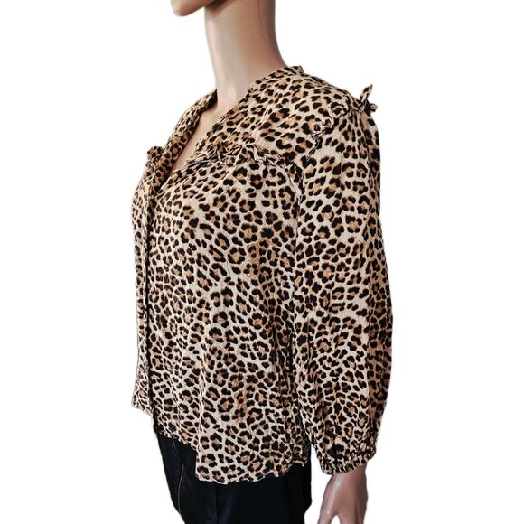 Jessica Simpson Animal Print Blouse Women's Size Medium - Picture 4 of 7